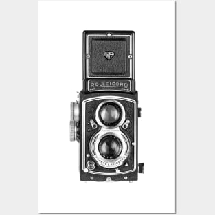 Vintage 1950s Twin Lens Camera - Open Hood Posters and Art